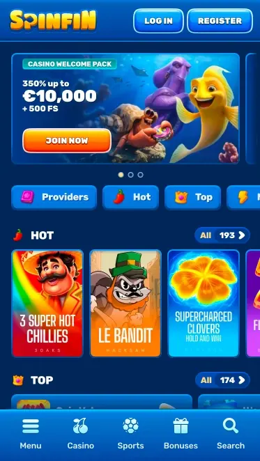 Spinfin mobile lobby as seen from the UK
